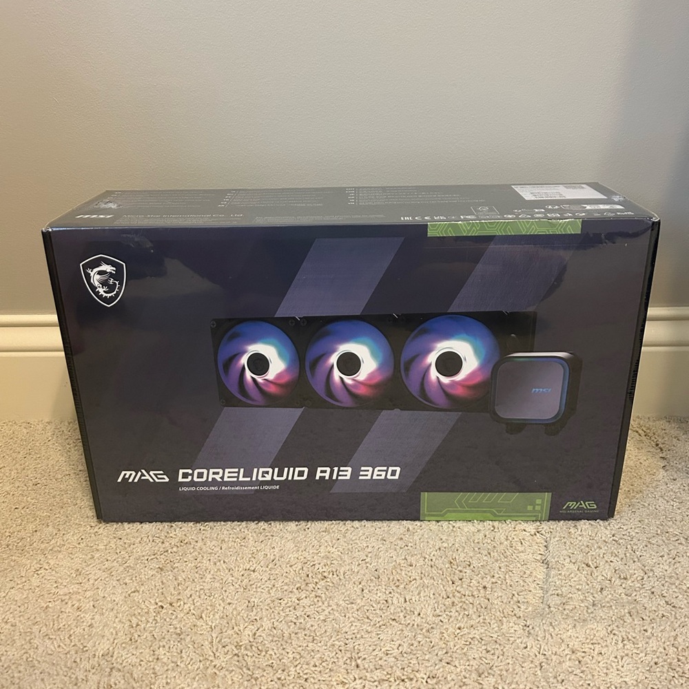 MSI MAG Coreliquid A13 360 Black - AIO ARGB Liquid Cooling - 360mm Radiator